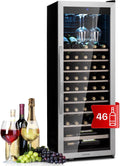 KLARSTEIN, Cantinetta vino, 4-18°C, 46 Bottiglie, Nero, acciaio inox, protezione UV