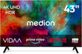 MEDION, Smart TV, MD843201, 108 cm, Nero, Bluetooth, telecomando, funzionamento senza fili