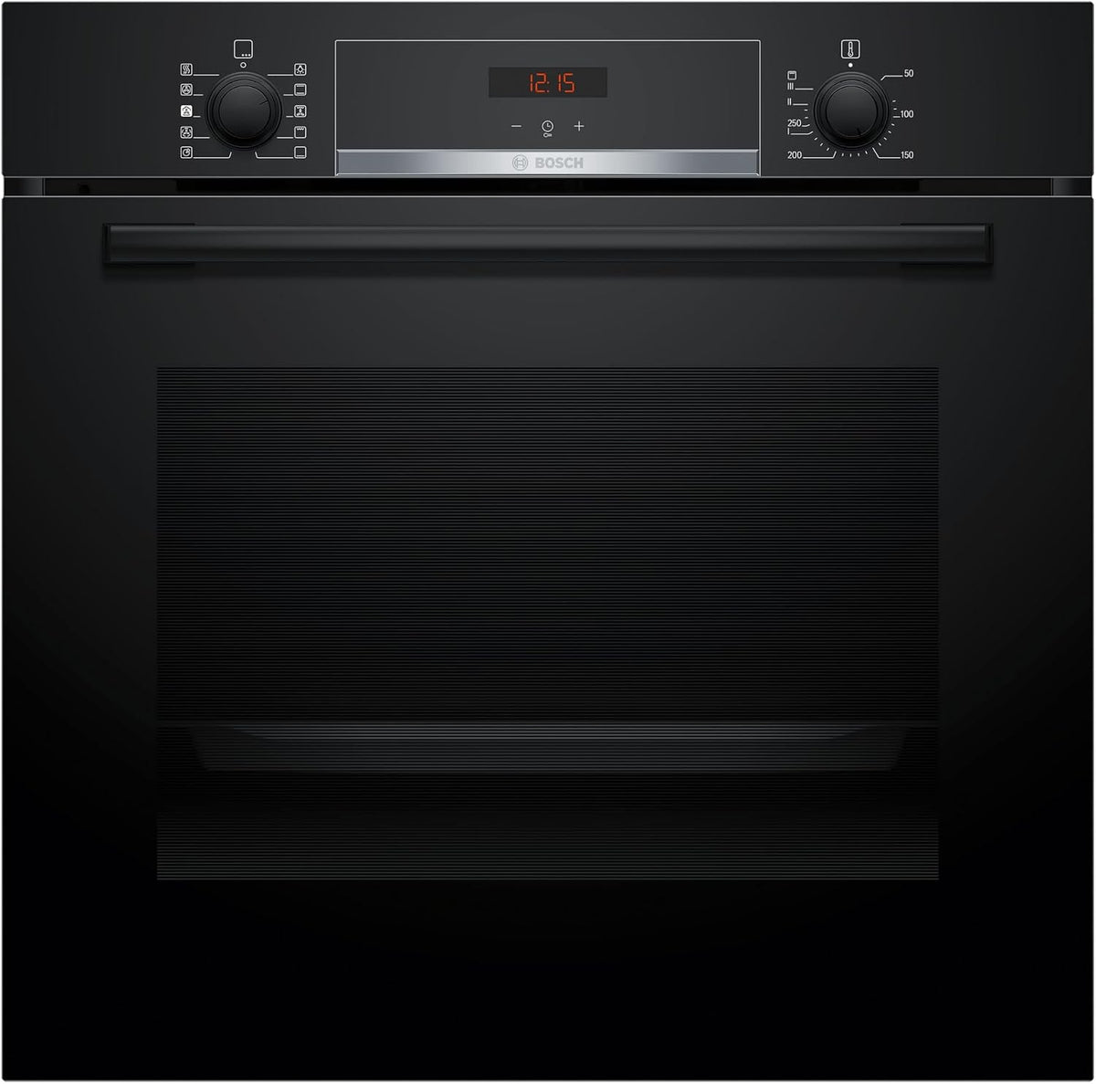 Bosch, Forno elettrico, HQA534BB3, 59.5 x 59.4 x 54.8 cm, Nero/Argento, illuminazione LED