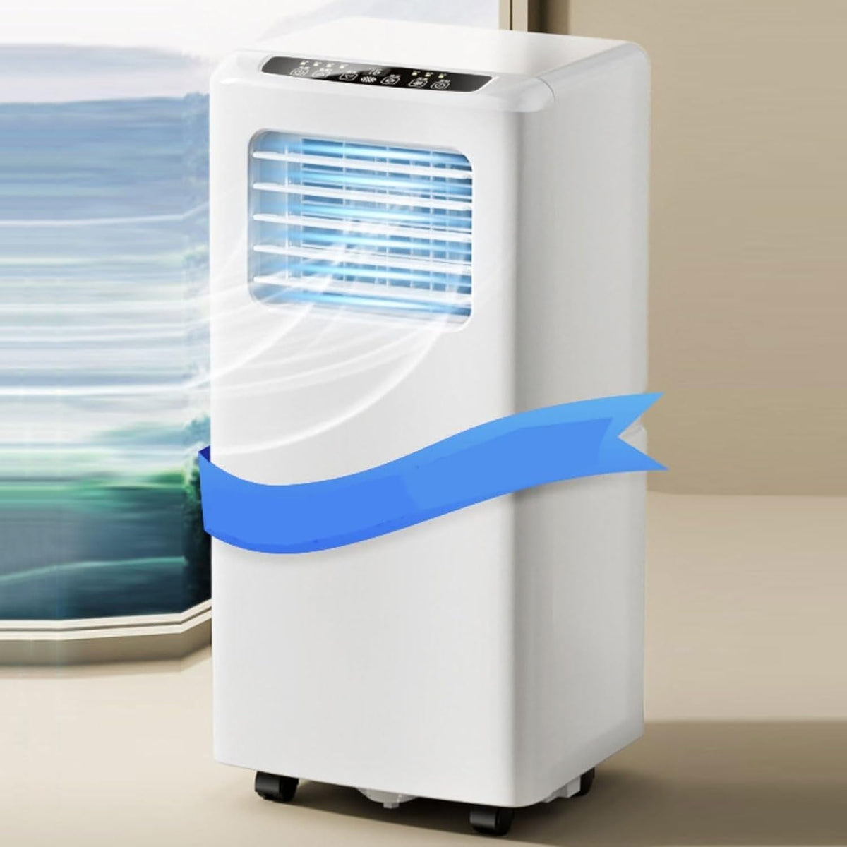GIOFEOIK, Condizionatore, 2600 W, 20 litri, Bianco, telecomando, timer, 3 in 1