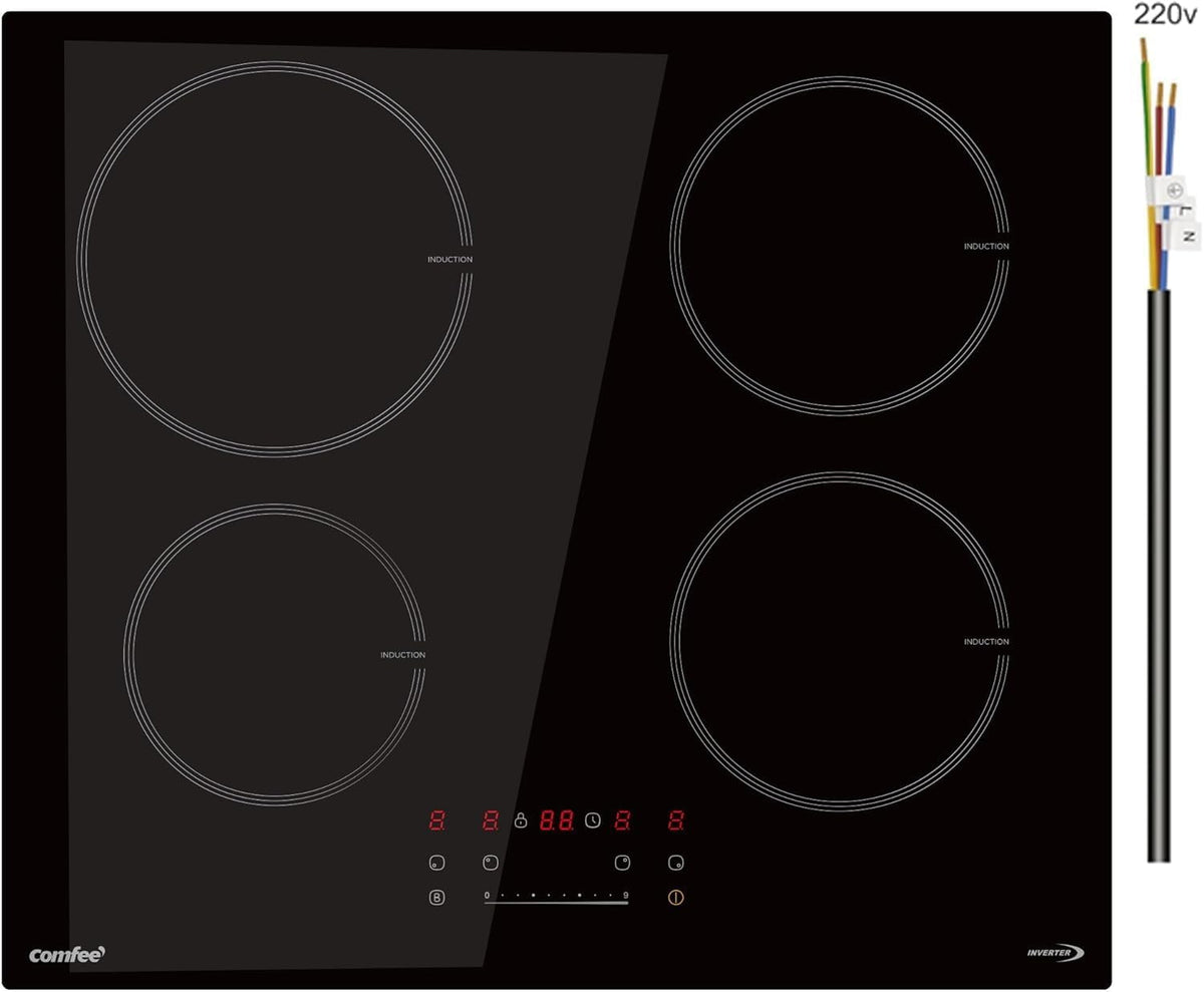 COMFEE', Piano cottura a induzione, 7200 W, 12 cm, Nero, timer, protezione dal surriscaldamento