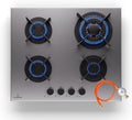 KLARSTEIN, Piano cottura a gas, 8000 W, 60 x 51 x 10 cm, 13 kg, Argento, acciaio inox