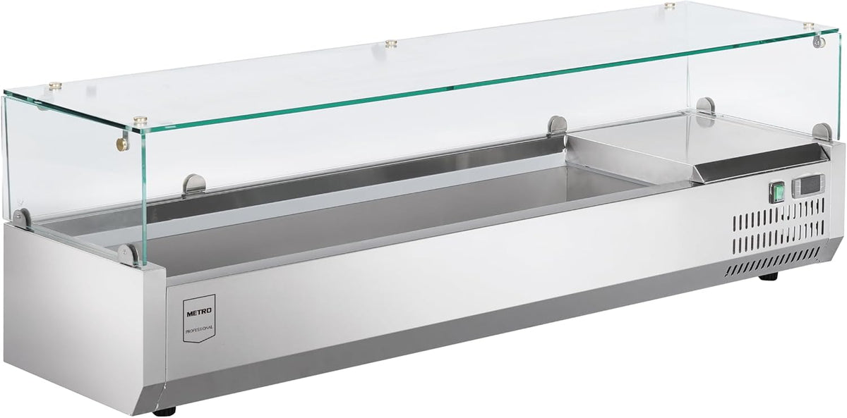 METRO Professional, Vetrine frigorifere, GHS2150, 150 x 39.5 x 43.5 cm, 52 L, 135 W, Argento, acciaio inox