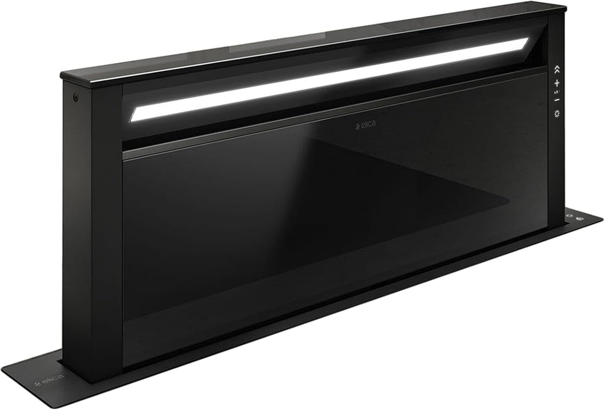 Cappa aspirante, Elica, 90 cm, 62 dB, 750 m³/h, Nero, alluminio, illuminazione LED
