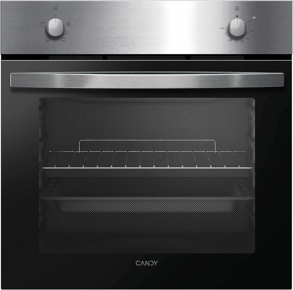 CANDY, Forno da incasso, X100IT, 59,5 x 56,8 x 59,5 cm, 70 Litri, 60 CM, Argento, acciaio inox, 4 funzioni
