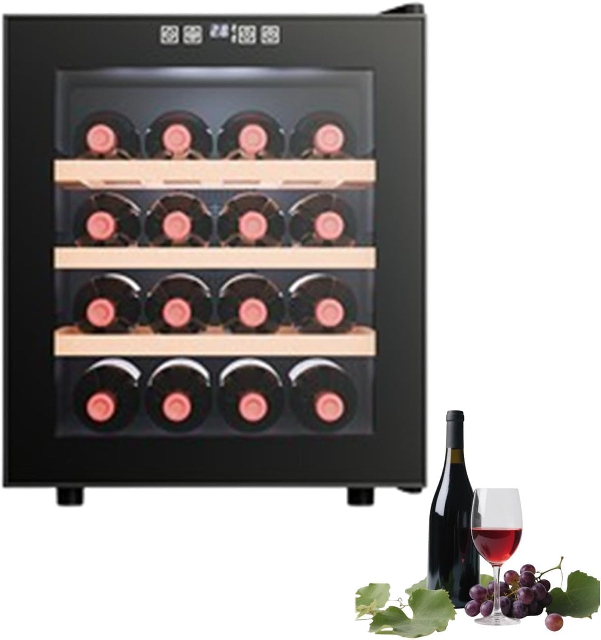 XINRISHENG, Cantinetta vino, 10-18°C, 28 bottiglie, 105 W, Nero, acciaio inox