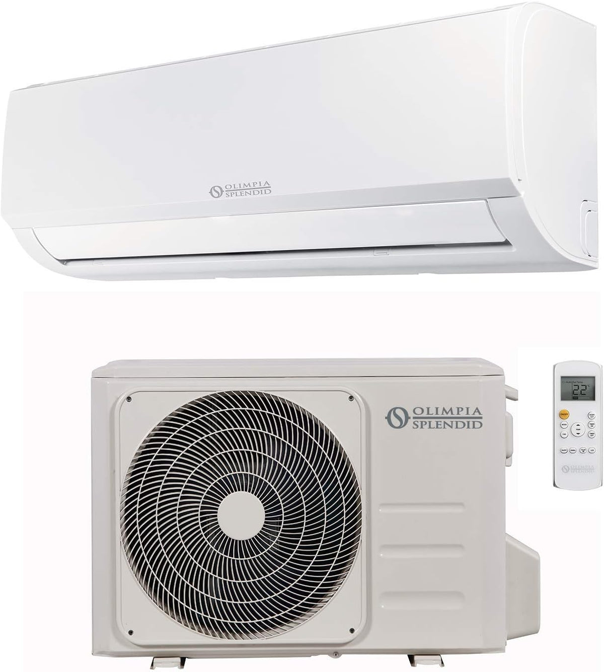 Condizionatore, Olimpia Splendid, 24.000 BTU, 7.33 kW, 59 dB, Nero, Wi-Fi, telecomando, motore inverter, pompa di calore