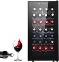 Mini frigorifero, 0℃ Outdoor, 32 Bottiglie, 12-18°C, 78 L, Nero, acciaio inox, illuminazione LED