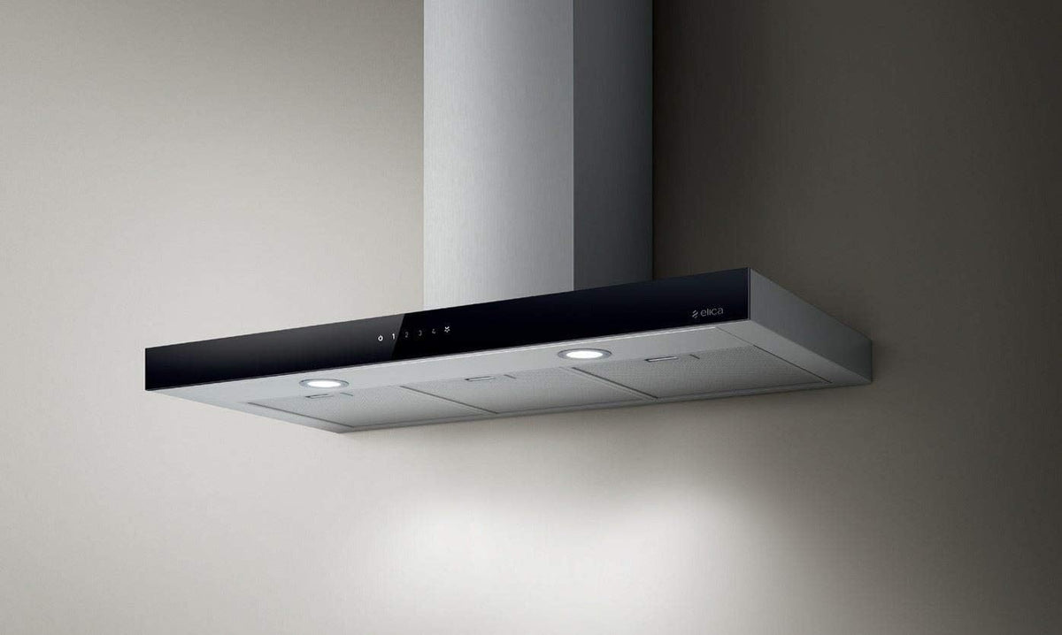 Elica, Cappa aspirante, BLIX/A/90, 500 m³/h, Nero/Argento, acciaio inox