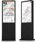 YIXZSWD, Totem pubblicitario digitale, 43 Pollici, 6 mm, 30 °C, Nero, USB, Wi-Fi, protezione dal surriscaldamento