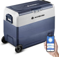 AAOBOSI, Frigorifero combinato, 60 L, 20°C, 12 v, Bianco, illuminazione LED, USB, Wi-Fi, funzionamento senza fili
