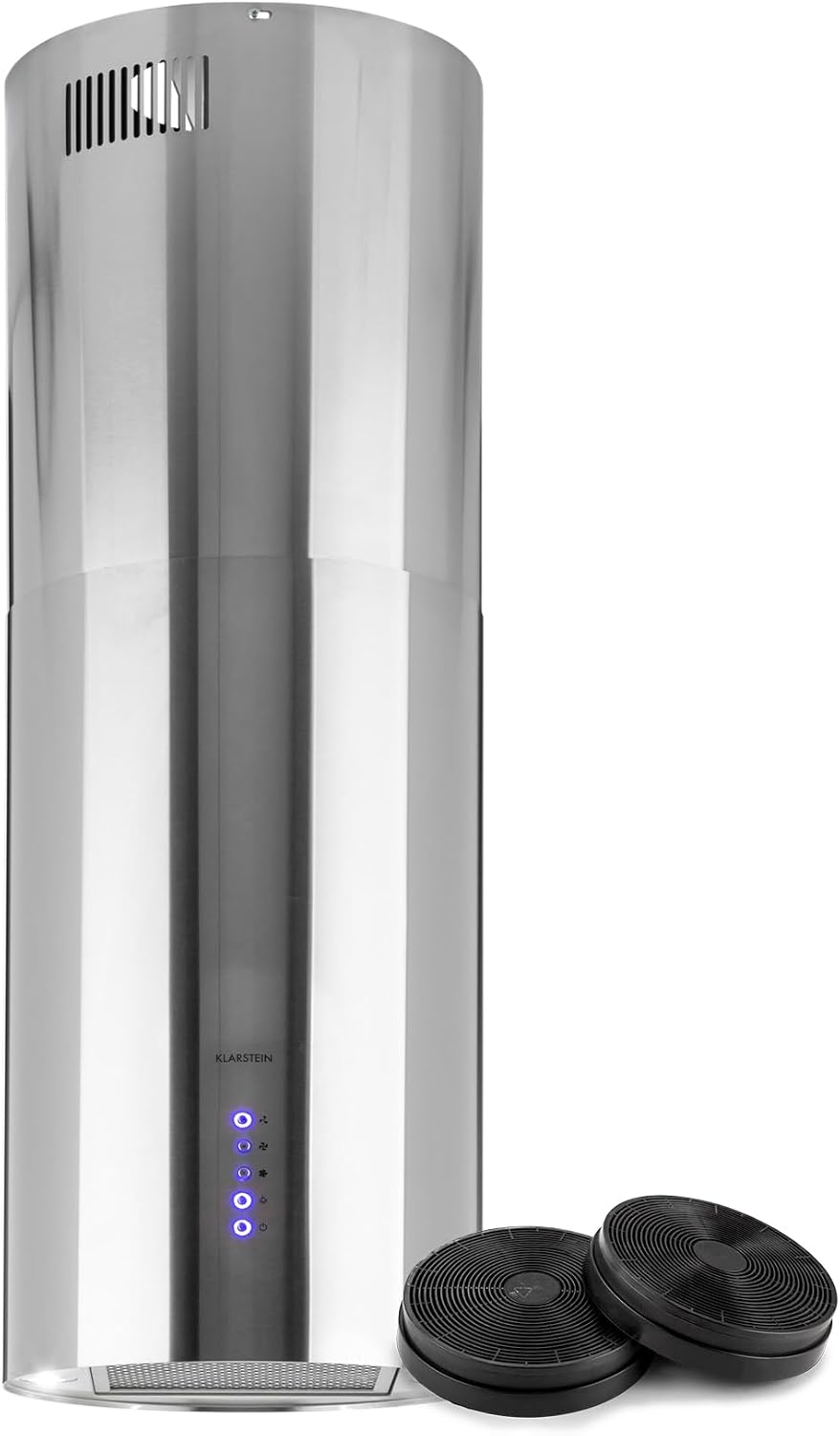 KLARSTEIN, Cappa aspirante, 519 m³/h, Nero/Argento, acciaio inox, altezza regolabile, illuminazione LED, timer, spegnimento automatico