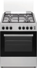 Daya Home Appliances, Piano cottura a gas, DSGC-6060E, 63 x 60 x 86 cm, 62 Litri, 42 Kg, Argento, funzione grill, spegnimento automatico