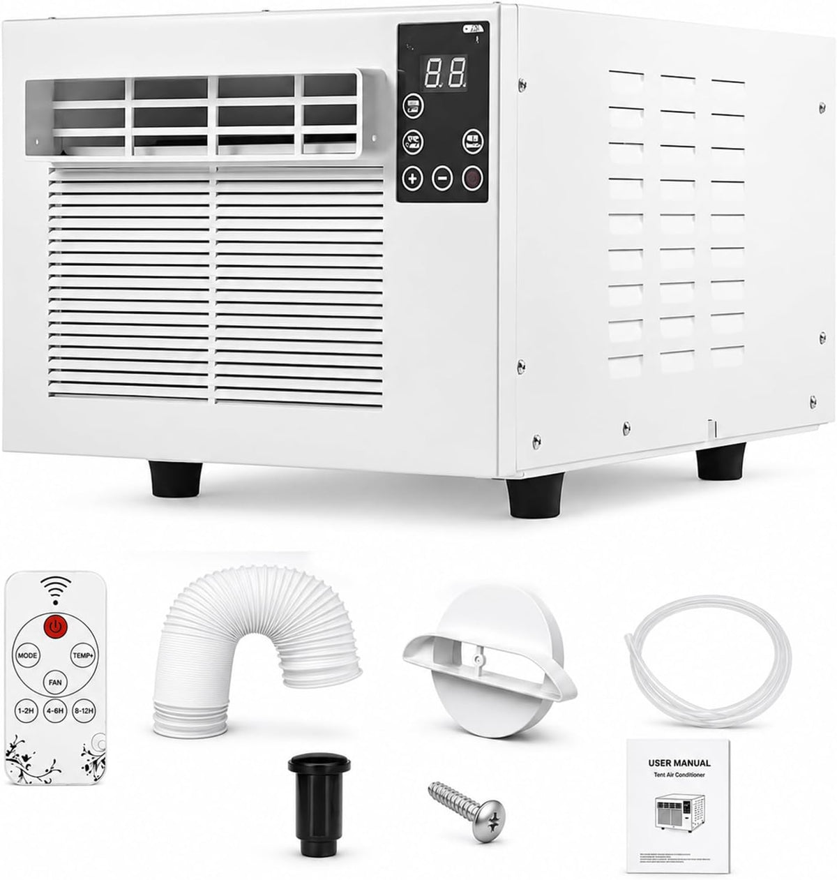 JIANGYUXINLI, Condizionatore portatile, 280 W, 1881 BTU, 45 dB, Bianco, telecomando, timer, spegnimento automatico