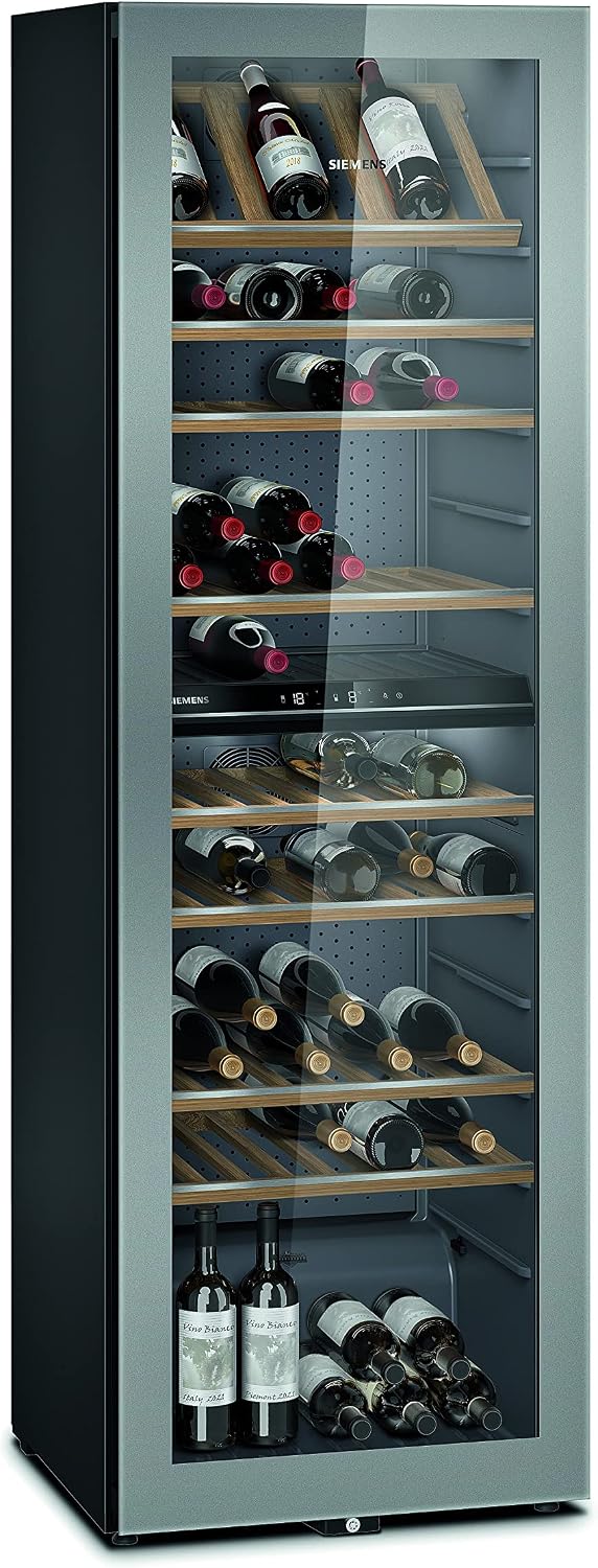 SIEMENS, Frigorifero, KW36KATGA, 186 x 60 cm, 199 bottiglie, 7-19 °C, Bianco, illuminazione LED, protezione UV