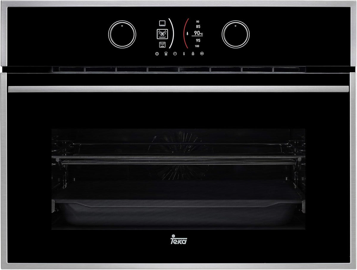Teka, Forno da incasso, 45 cm, 45 l, 4 pollici, Nero/Argento, illuminazione LED, 15 funzioni