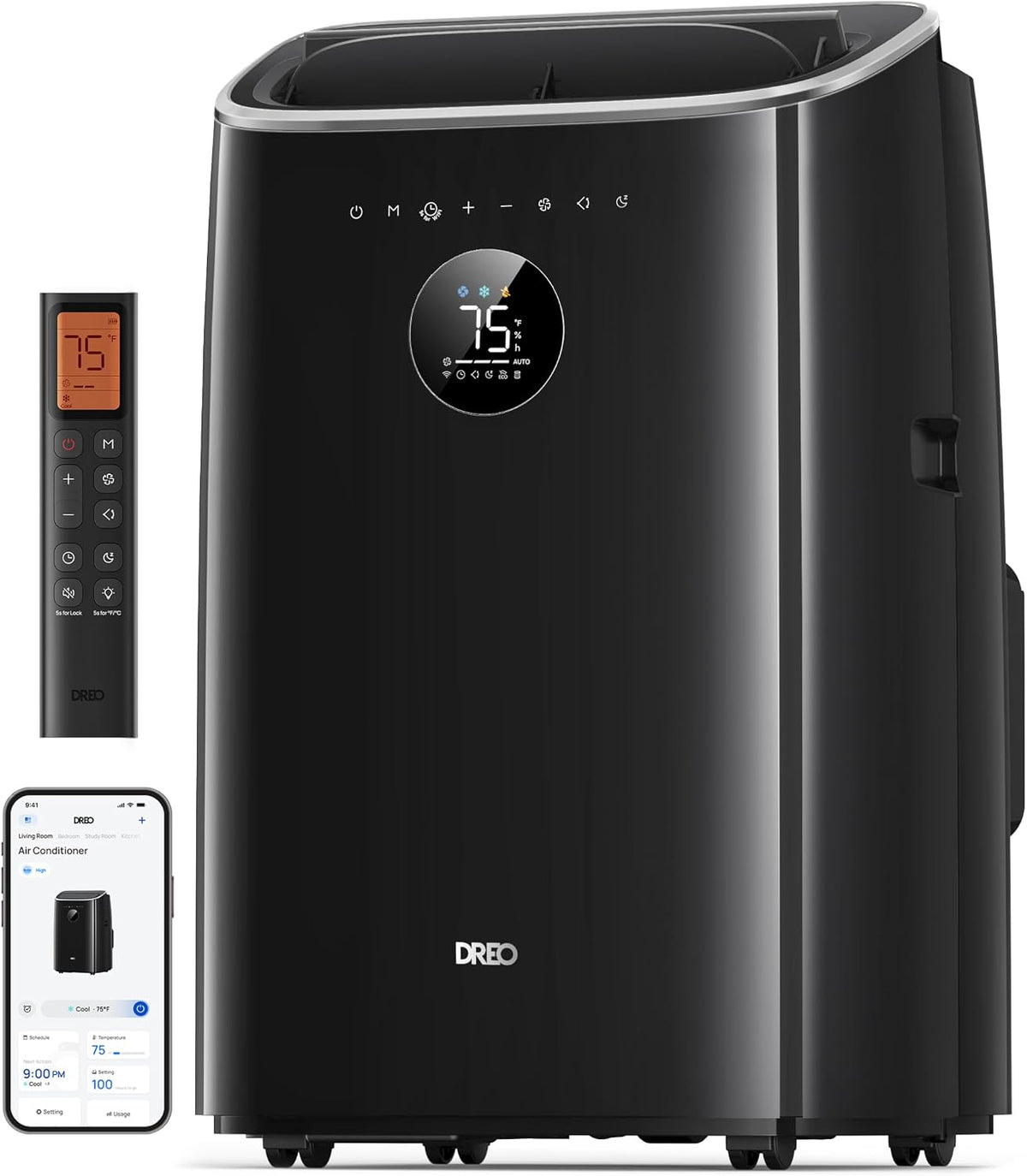 DREO, Condizionatore, AC318S, 7500 BTU, 4,3 m, 16 °C, telecomando