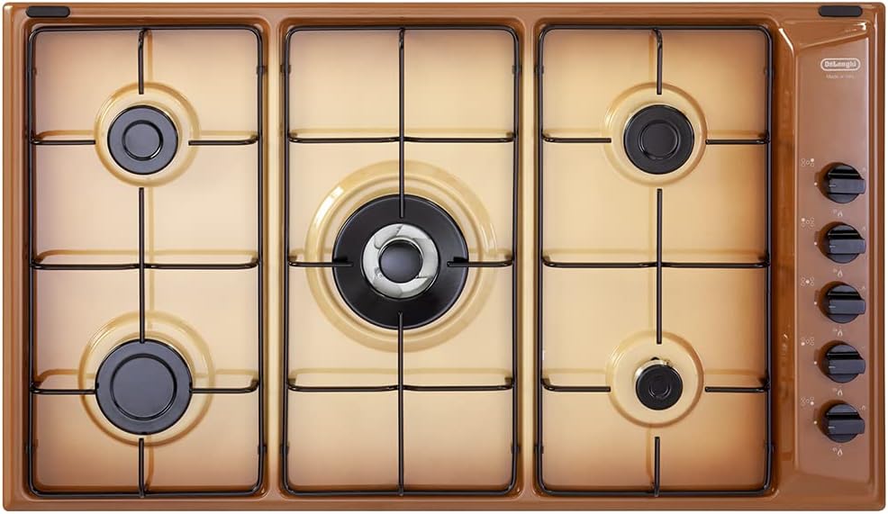 Piano cottura a gas, De'Longhi, 90 cm, 1750 W, Nero