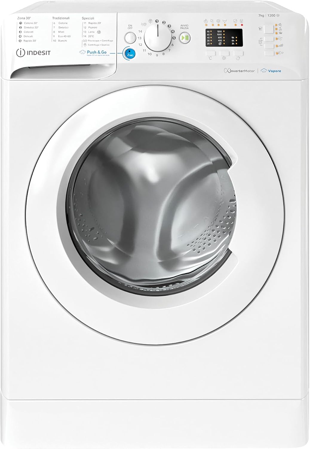 Indesit, Lavatrice, 7125X, 7 kg, 59,5 cm, 43,5 cm, Bianco