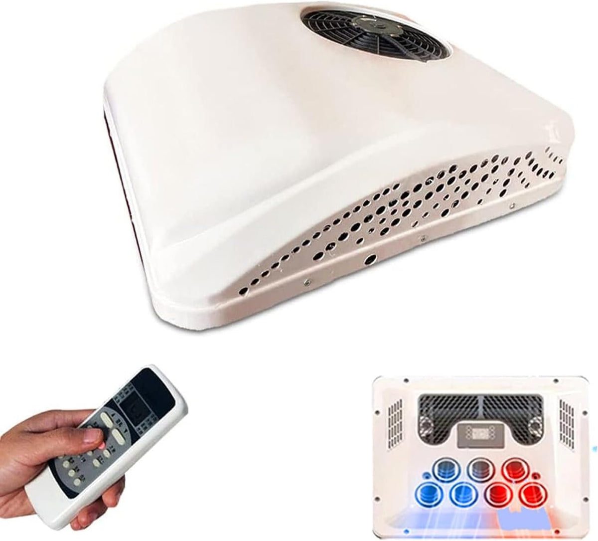 Kindevieft, Condizionatore, 45 dB, 72 cm, 66,7 cm, Bianco, telecomando, 2 in 1