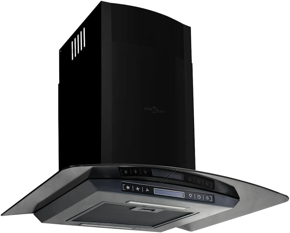 Cappa aspirante, QUAHEAS, 756 m³/h, 60 cm, 535 m³/h, Argento/Nero, acciaio inox, illuminazione LED