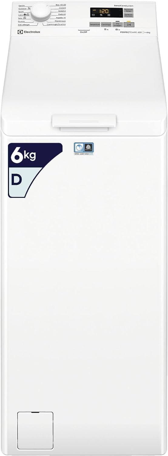 Electrolux, Lavatrice, EW6T562L, 908x397x599 mm, 6 kg, 1151 giri/min, Bianco, illuminazione LED