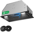 KICHPOWER, Cappa aspirante, 52 cm, 750 m³/h, 64 dB, Nero/Argento, illuminazione LED