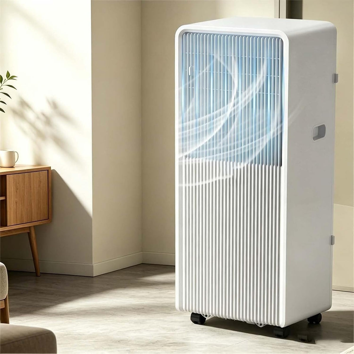GYFGRTQ, Condizionatore portatile, 5000 BTU, Bianco, alluminio, telecomando, timer, motore inverter