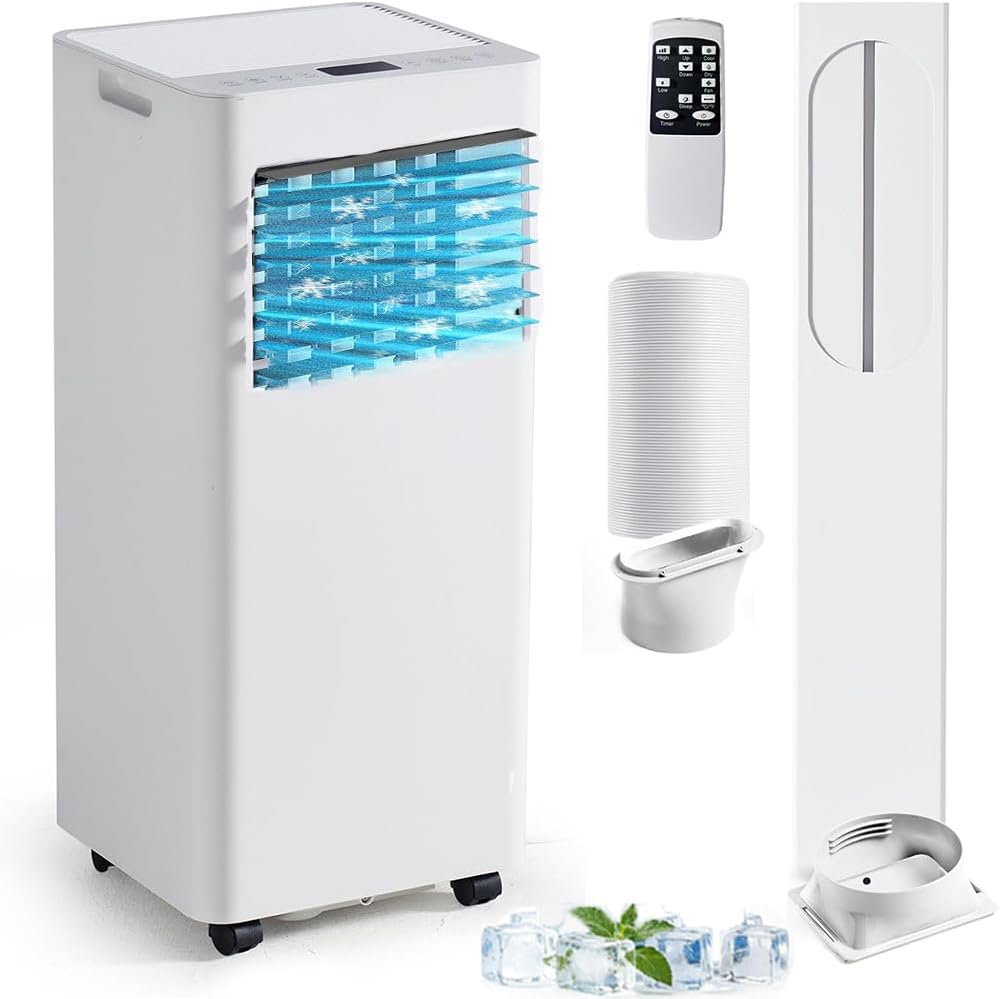 Condizionatore, 9000 Btu, 25 m, 16°C, Bianco, Wi-Fi, telecomando, timer, 5 in 1