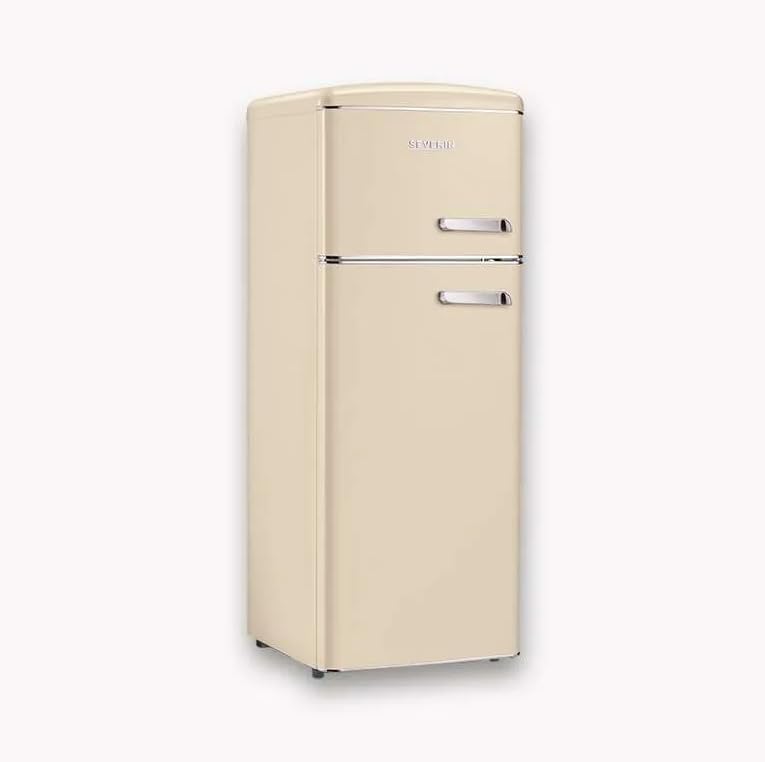 Frigorifero, Severin, 206 Litri, 146 x 55 x 61,5 cm, 39 dB, Bianco, acciaio inox, illuminazione LED