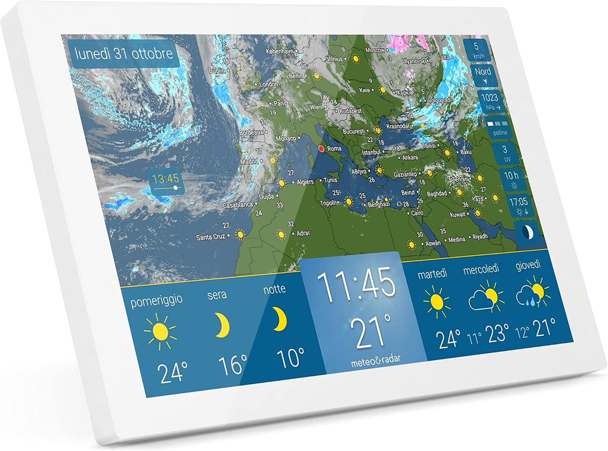 WetterOnline, Stazioni meteo, 10,1 pollici, Nero, funzionamento senza fili