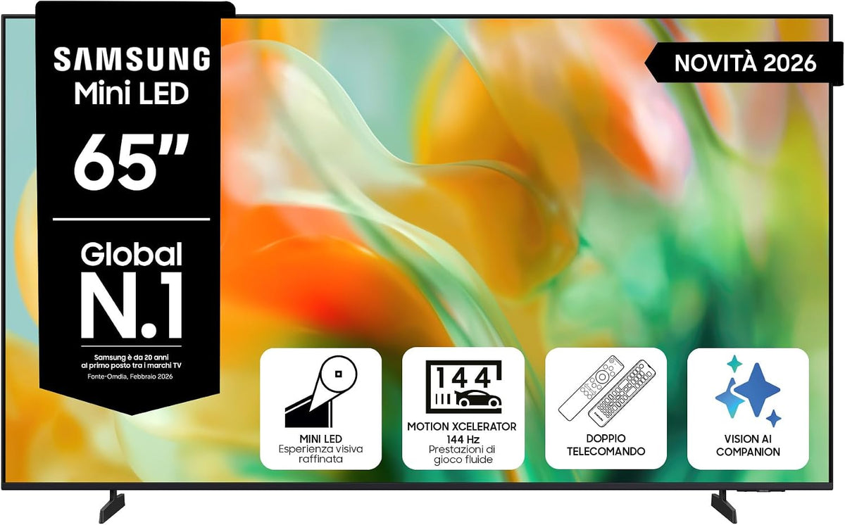 Smart TV, UE65M80HAUXZT, Samsung, 144,41 x 83,12 x 7,68 cm, 65 pollici, Nero, illuminazione LED, Bluetooth, telecomando