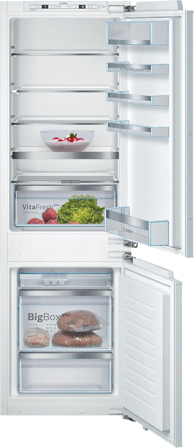 Bosch, Frigorifero combinato, KIS86AFE0, 177,2 x 55,8 cm, 36 dB, Bianco, illuminazione LED