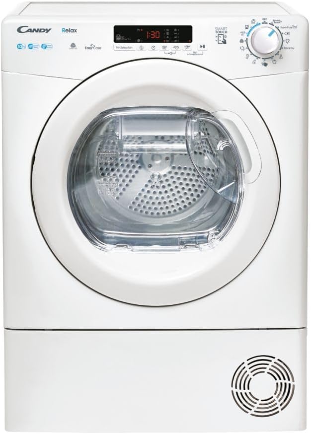 Asciugatrice, H10A2DE-S, CANDY, 10 kg, 607 mm, 596 mm, Bianco, pompa di calore