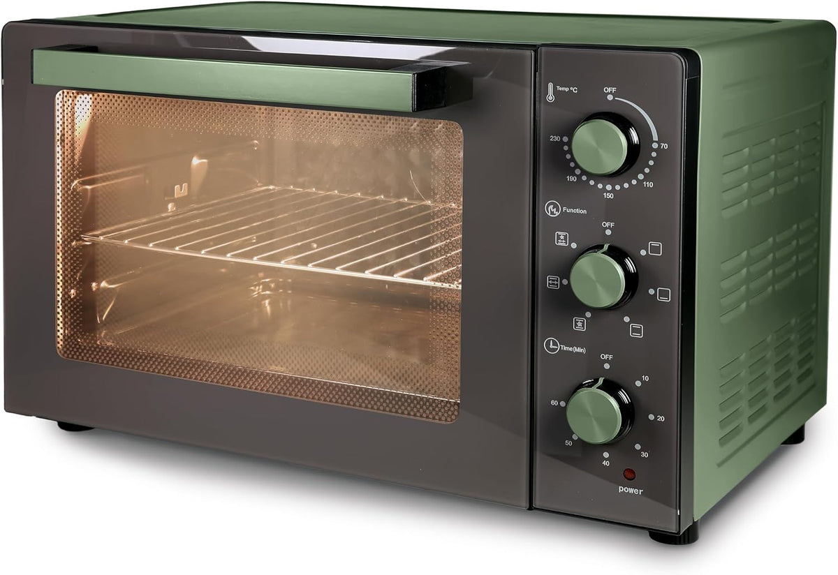 Forno elettrico, Tognana, 60 litri, 1900 W, 70°C, Verde, acciaio inox, timer, 6 funzioni