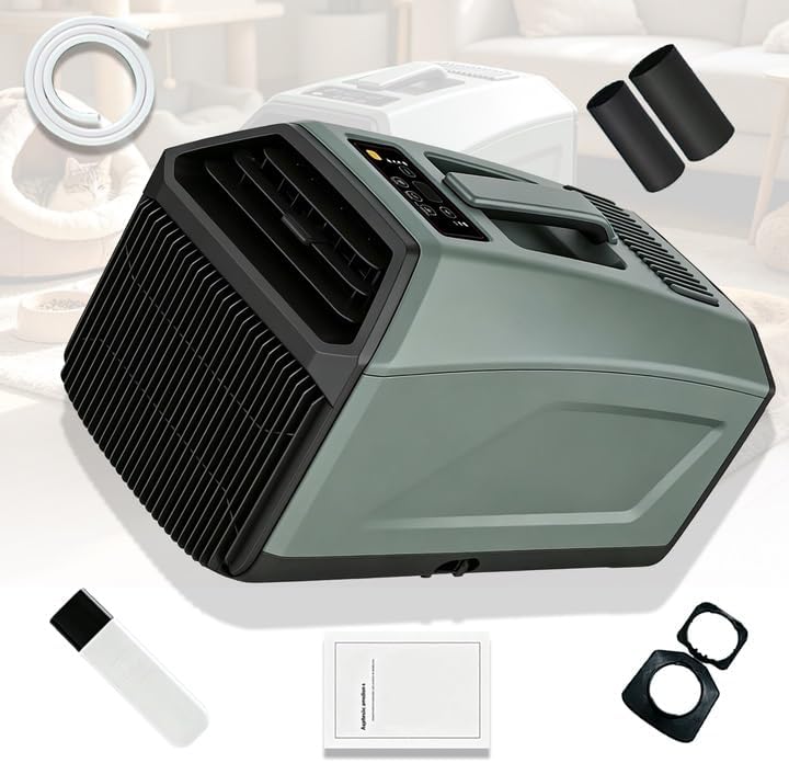 Condizionatore, Efficieran, 5000 BTU, 400 W, 28 × 51 × 30 cm, Bianco, telecomando, timer, funzionamento senza fili