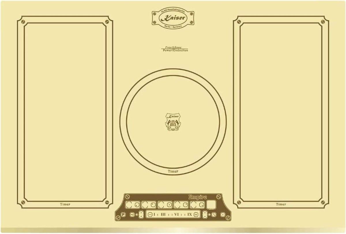 Piano cottura a induzione, Kaiser Olan, 77 cm, 77,0 x 52,0 x 6,2 cm, 4,3 kW, Nero