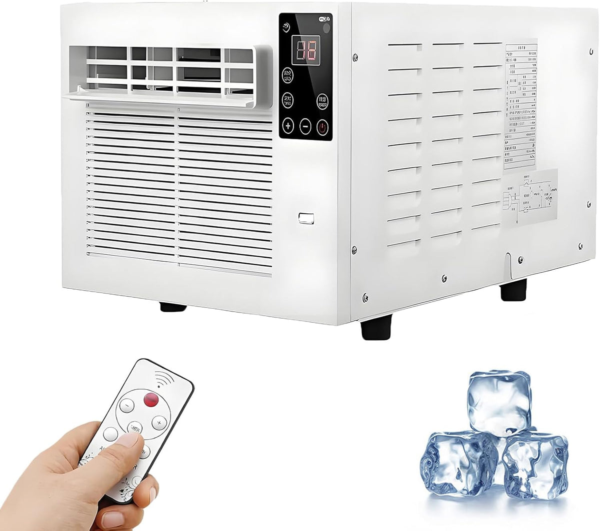 EpyGnom, Condizionatore, 280 W, 9 pollici, Bianco, illuminazione LED, telecomando, timer