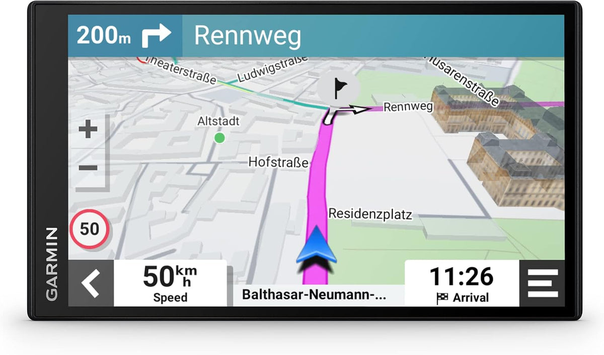 Garmin, GPS per auto, Nero, Bluetooth, Wi-Fi