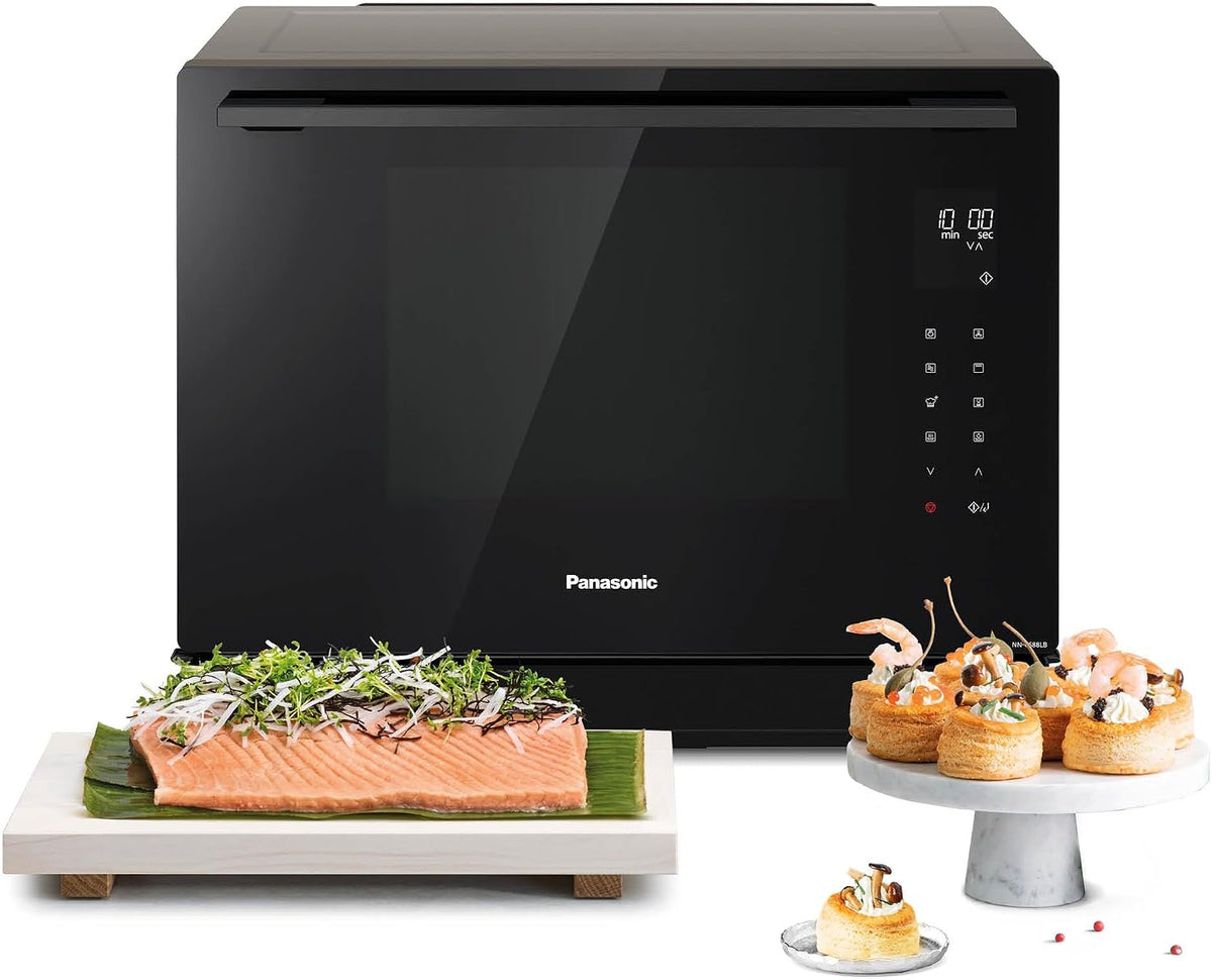 Panasonic, Forno a microonde, NN-CS88LBEPG, 31 Litri, 1300 W, Nero/Argento, acciaio inox, motore inverter, funzione grill