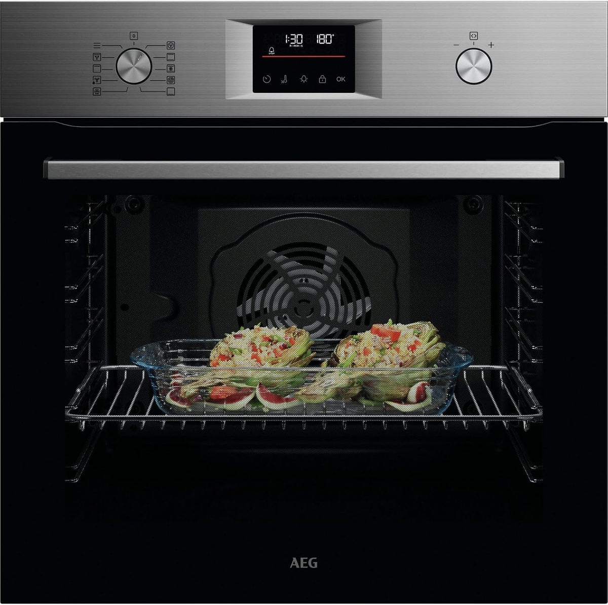 AEG, Forno elettrico, TU5PB43SM, 72 L, 3490 W, 30 - 300 °C, Nero/Argento, acciaio inox, illuminazione LED, autopulizia, funzione grill