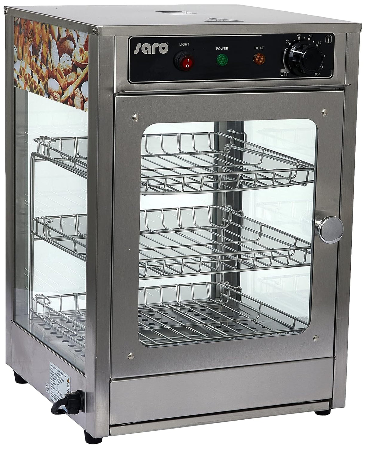 Saro, Vetrine frigorifere, 350 x 350 x 520 mm, 43 l, 30-85 °C, Argento, acciaio inox