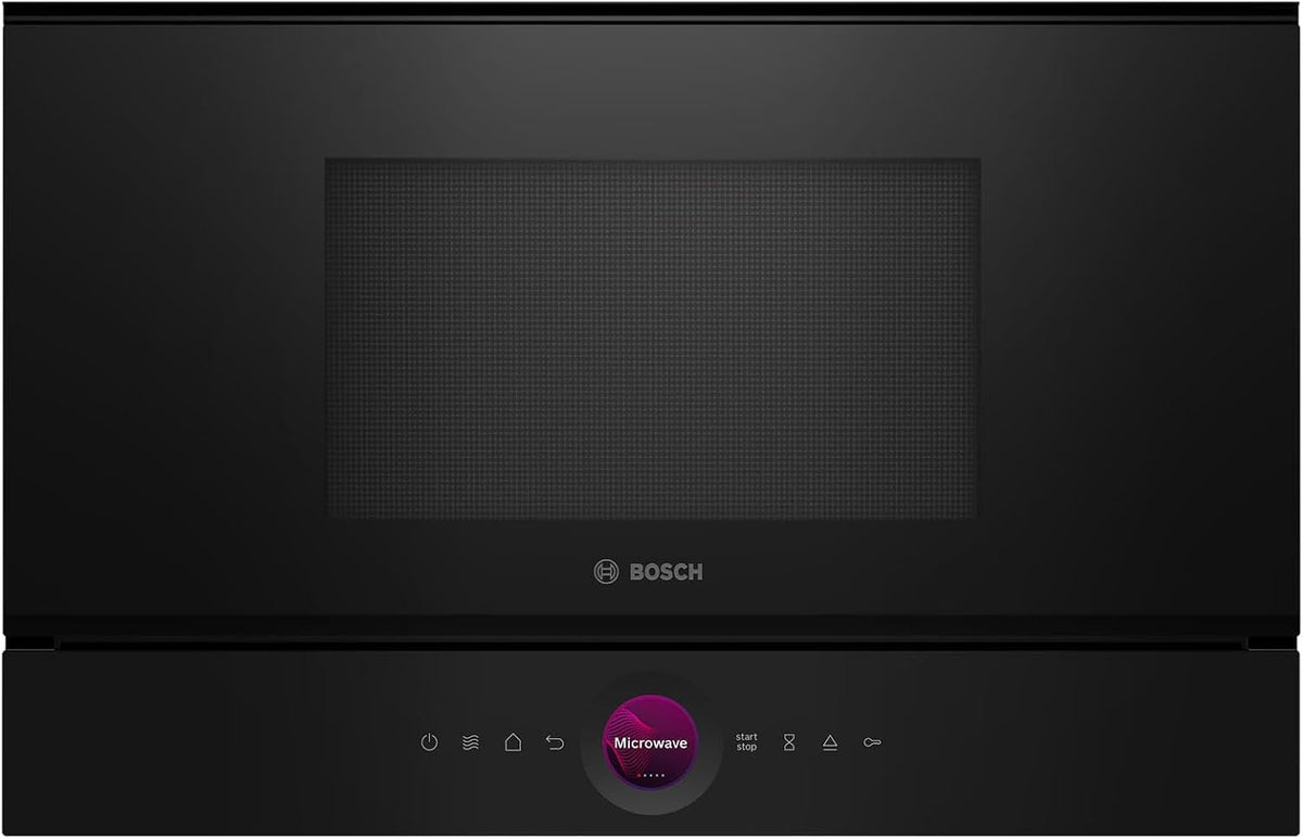 Bosch, Forno da incasso, BER7321B1, 38 x 60 cm, 900 W, 21 l, Nero, acciaio inox, illuminazione LED, autopulizia, motore inverter, funzione grill