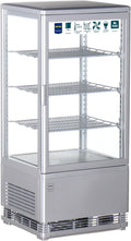 METRO Professional, Vetrine frigorifere, GGC2078SV, 78 L, 42,8 x 38,6 x 96 cm, 0 °C, Argento, illuminazione LED