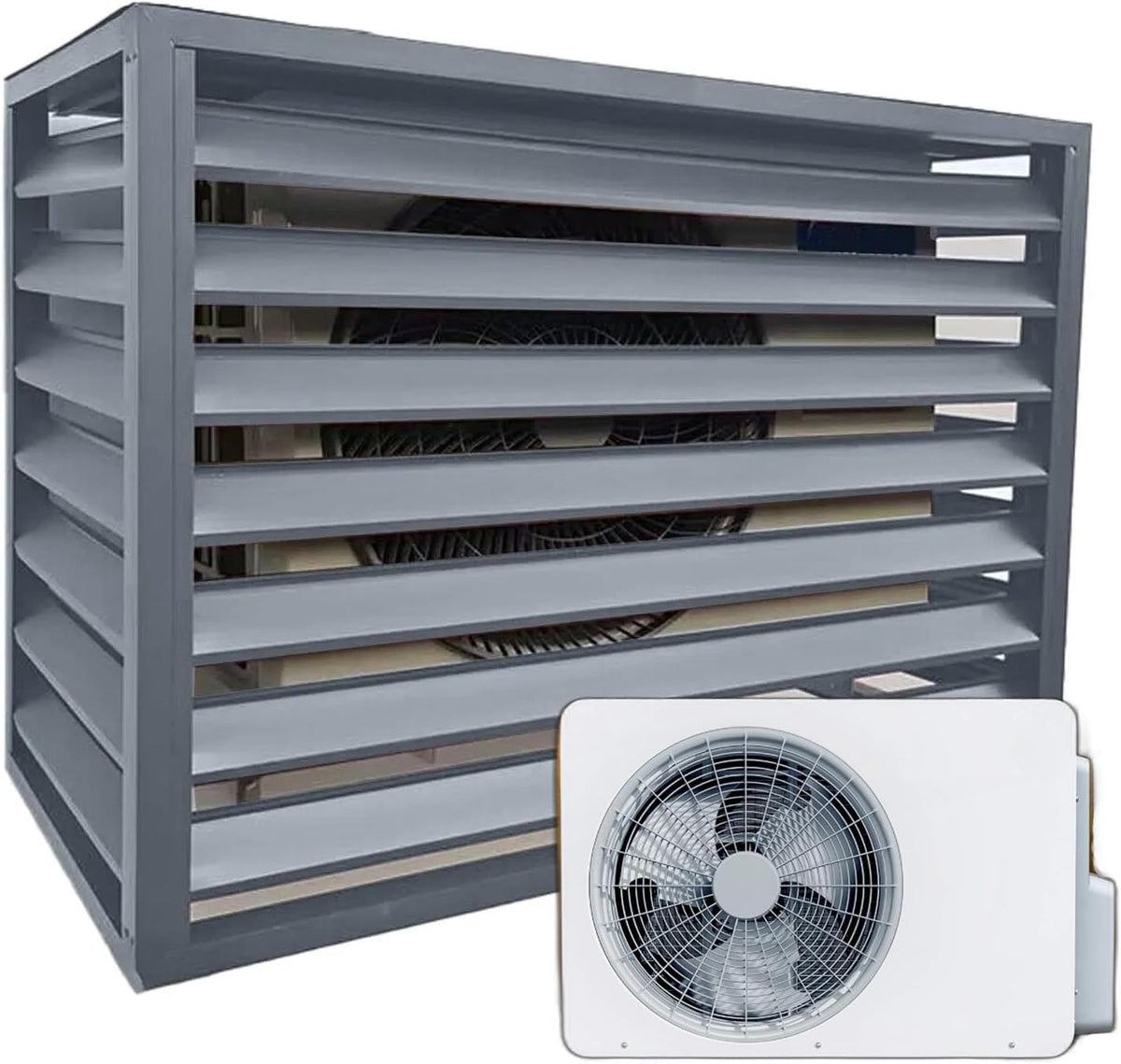 Dnowegas, Schermi divisori e protettivi per balconi, 0,8 mm, Grigio, alluminio, pompa di calore