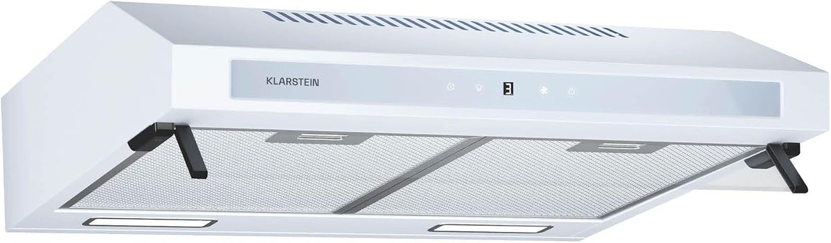 KLARSTEIN, Cappa aspirante, 60 cm, 400 m³/ora, 60 x 13 x 50 cm, Bianco, alluminio, illuminazione LED