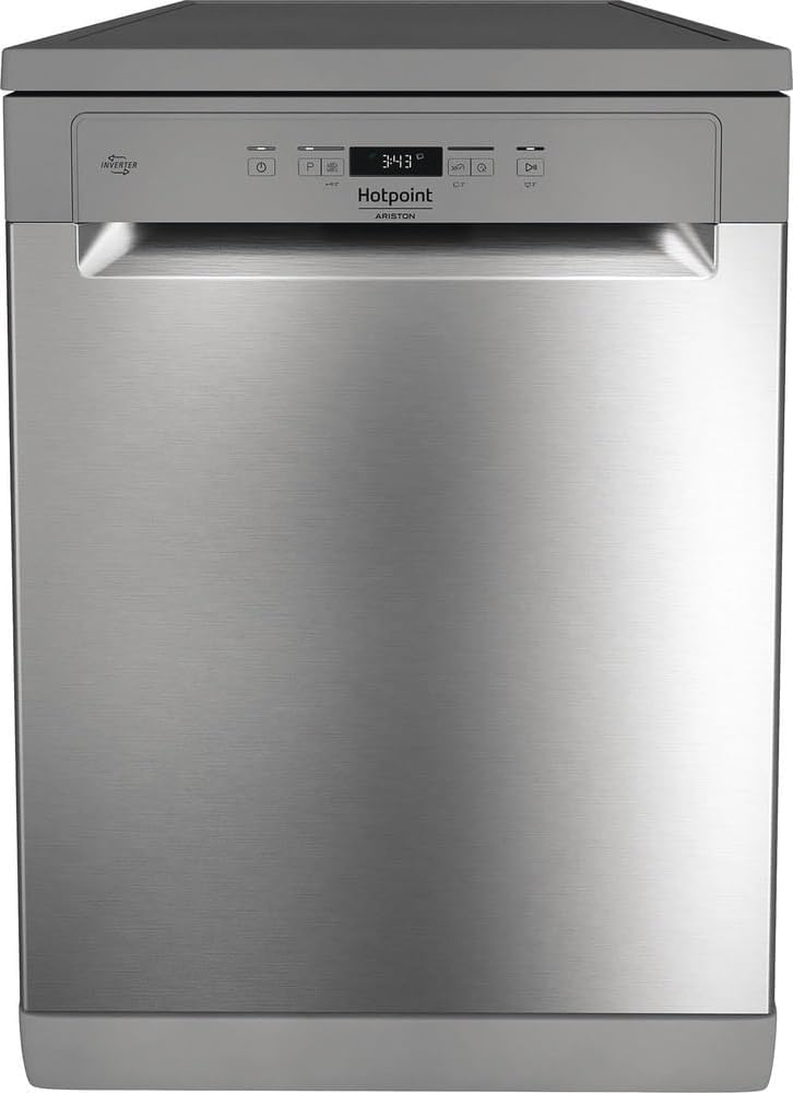 Hotpoint, Lavastoviglie, HA2FFC14BX, 60 cm, 44 dB, 1,3 m, Argento, acciaio inox, illuminazione LED, Wi-Fi, motore inverter