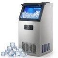CREWORKS, Macchina per cubetti di ghiaccio, 73 kg/24h, 480 W, Nero, acciaio inox, timer, autopulizia