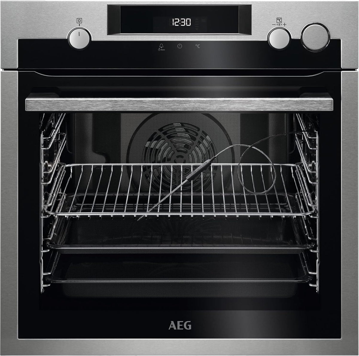 AEG, Forno da incasso, BSE572360M, 3380 W, 72 L, 30°C, Argento, illuminazione LED, timer, funzione grill, 9 Funzioni
