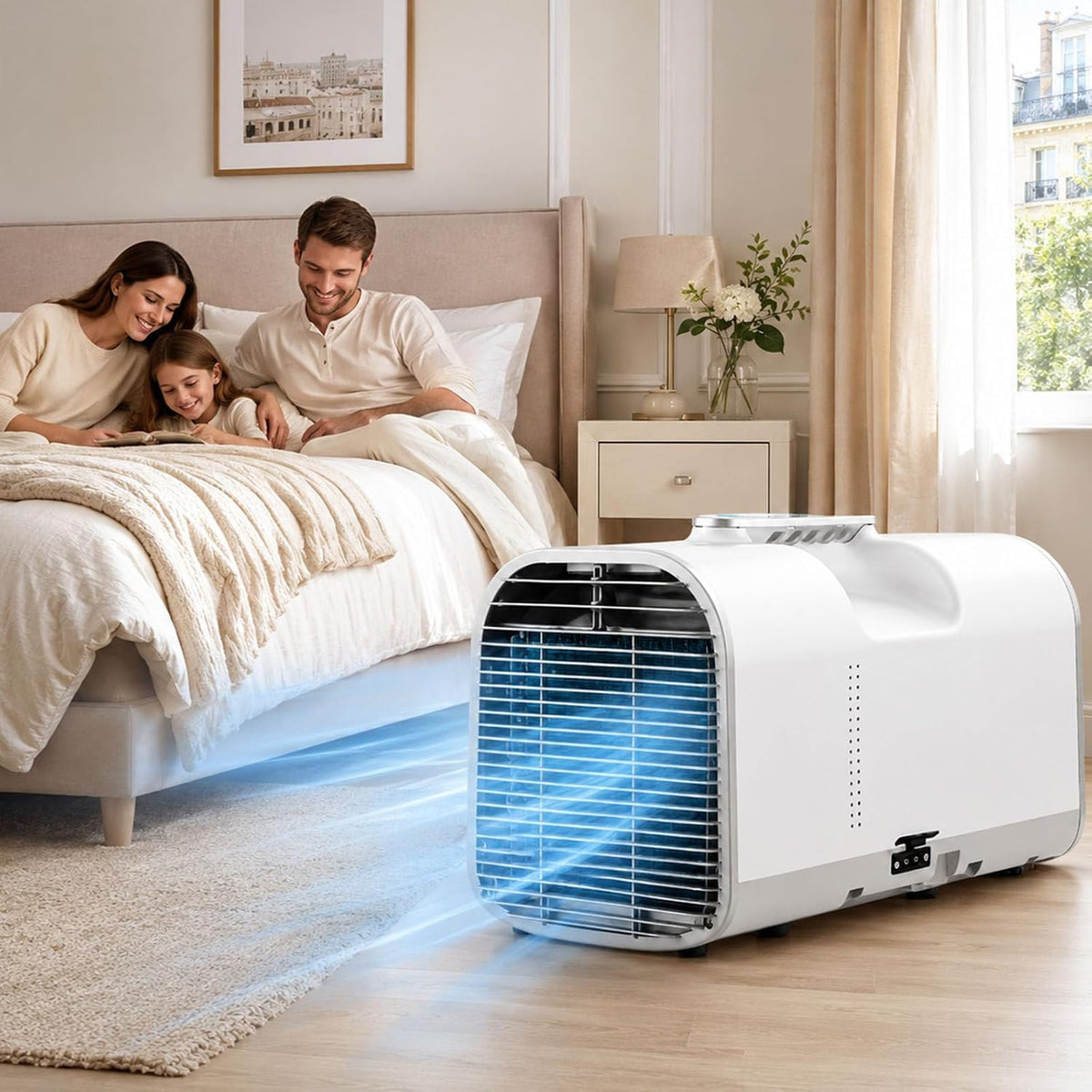 smafoseedding, Condizionatore portatile, 1500 W, 5100 BTU, 10 °C, Bianco